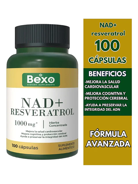 X3 Nad + Nicotinamide Resveratrol Premium 1000mg — 300 cápsulas