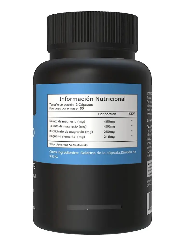 Magnesio Bisglicinato, Triple Magnesio Premium 500mg — 240 cápsulas 3