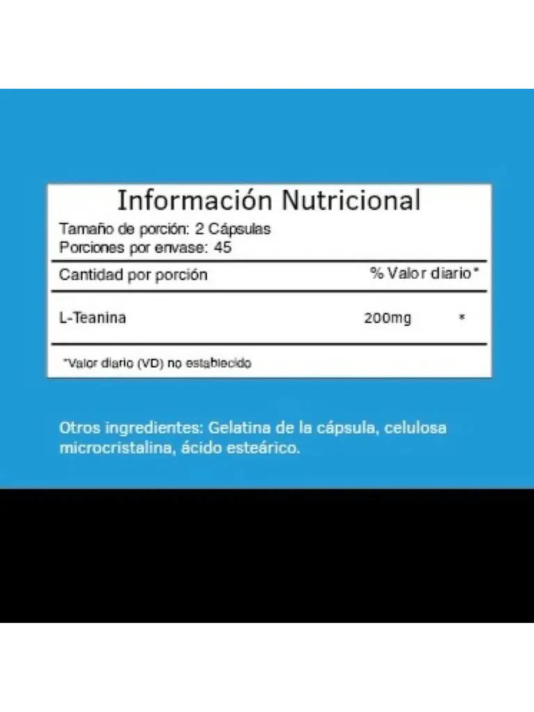 L-theanine 200mg Reducción Del Estrés — 90 cápsulas 2