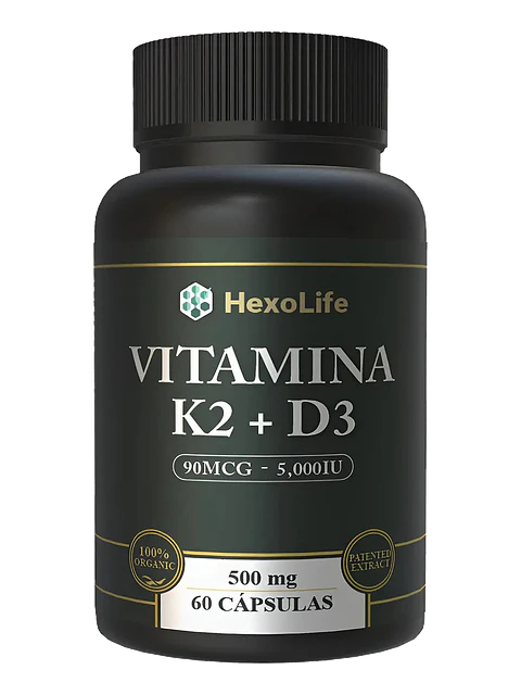 Vitamina K2 D3 Vegano y Libre de Gluten — 60 cápsulas