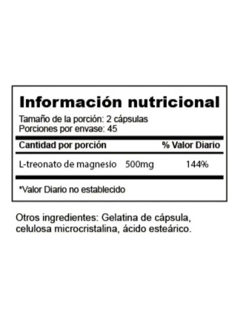 L-treonato De Magnesio 500mg — 90 cápsulas 4
