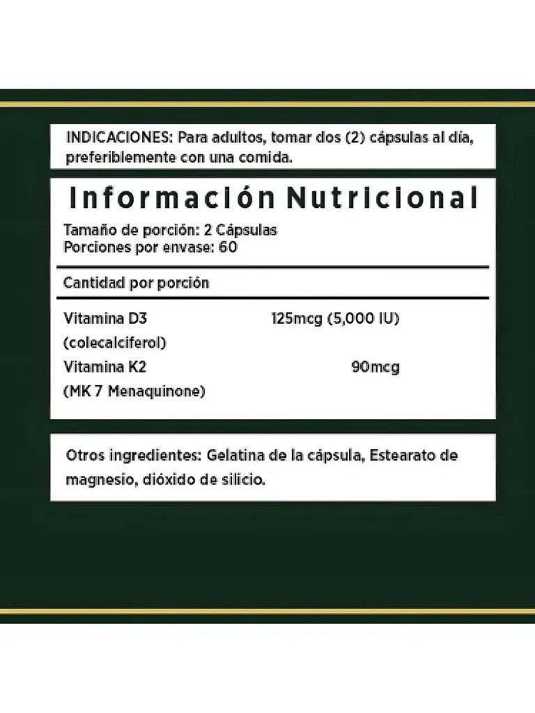 Vitamina K2+d3 Salud Ósea — 120 cápsulas 4