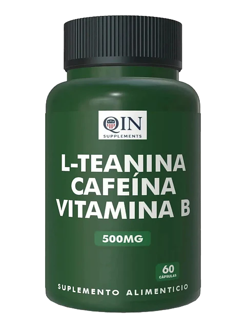 L-teanina + Cafeína + Vitamina B 500mg — 60 cápsulas
