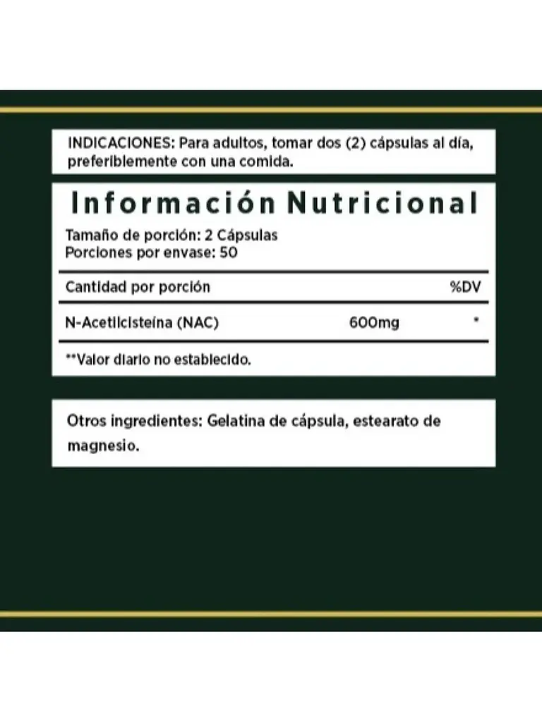 Nac N-acetilcisteína 600mg — 100 cápsulas 4