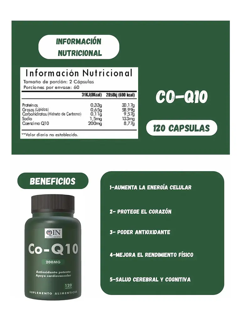 Coenzima-q10 Qin Supplements — 120 cápsulas 7
