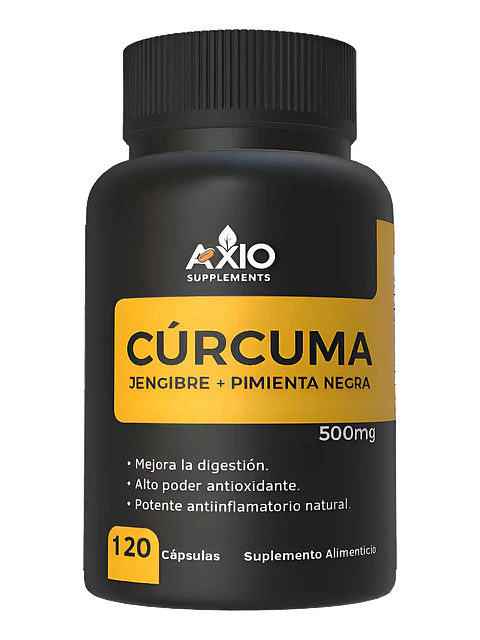 Cúrcuma + Jengibre + Pimienta Negra — 120 cápsulas