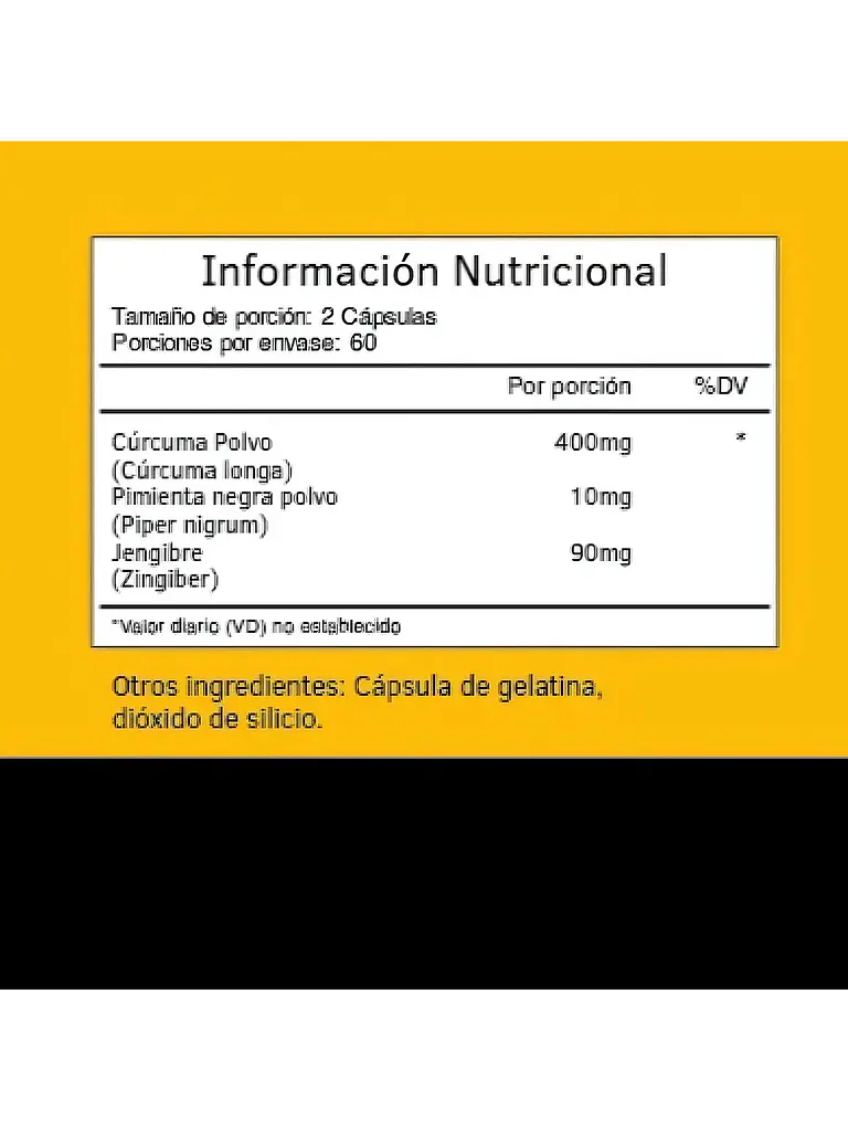 Cúrcuma + Jengibre + Pimienta Negra — 120 cápsulas 4