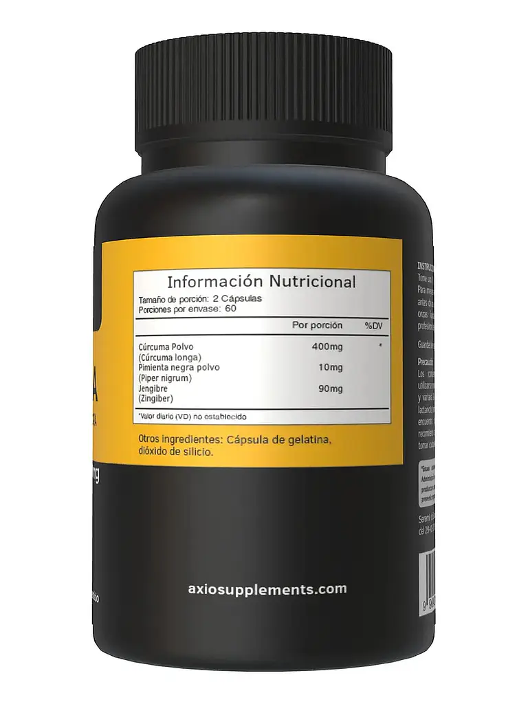 Cúrcuma + Jengibre + Pimienta Negra — 120 cápsulas 5