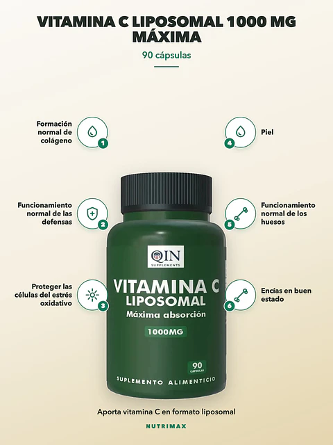 Vitamina C Liposomal 1000 Mg Máxima Absorción — 90 cápsulas