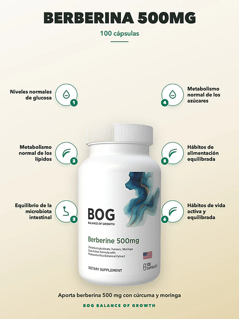 Berberina 500mg — 100 cápsulas