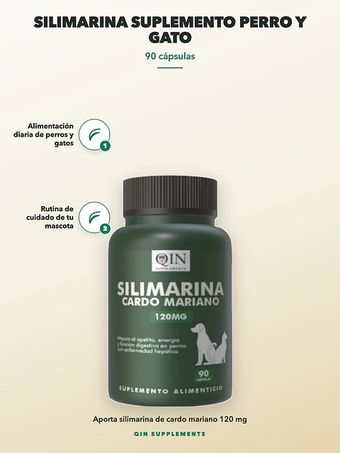 Silimarina Perro Y Gato Qin Supplements — 90 cápsulas