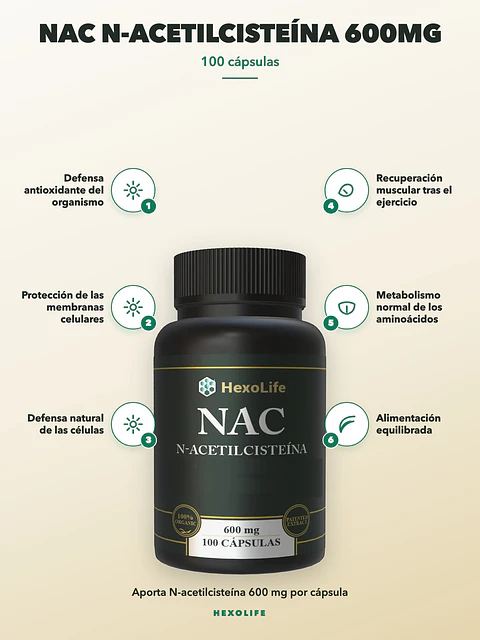 Nac N-acetilcisteína 600mg — 100 cápsulas