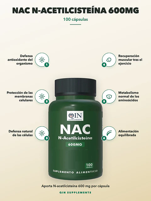Nac N-acetilcisteína 600mg — 100 cápsulas