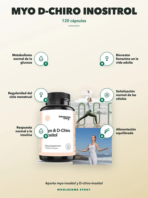 Myo D-chiro Inositol — 120 cápsulas