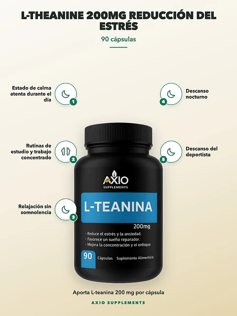 L-Teanina 200mg Reducción Del Estrés — 90 cápsulas