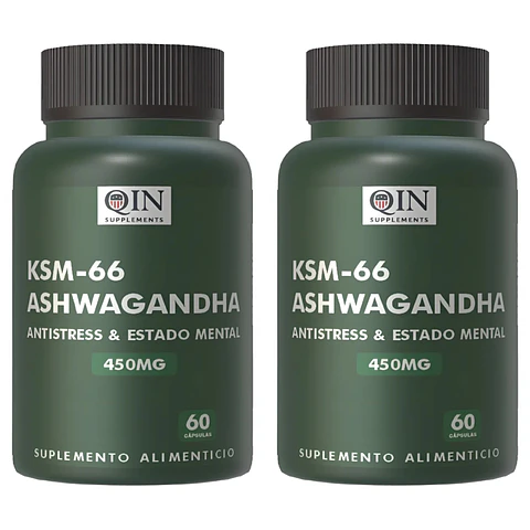 X2 Ashwagandha Ksm66 450mg Antistress Estado Mental 60 cap 