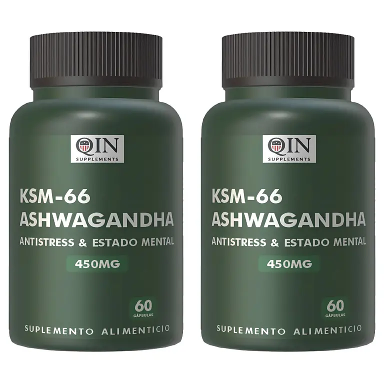 X2 Ashwagandha Ksm66 450mg Antistress Estado Mental 60 cap  1