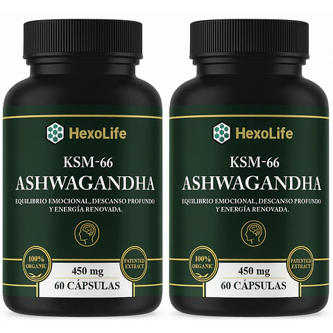 X2 Ashwagandha Ksm66 | 450mg Antistress Estado Mental 60 cap