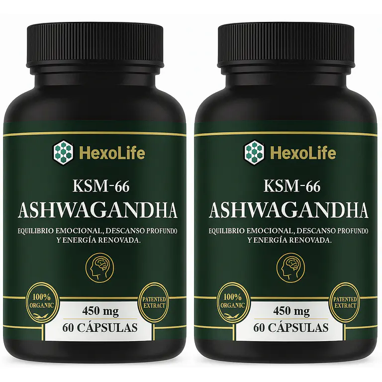 X2 Ashwagandha Ksm66 | 450mg Antistress Estado Mental 60 cap 1