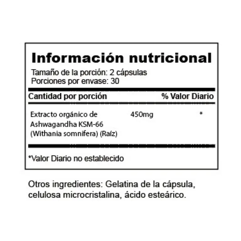 X2 Ashwagandha Ksm66 | 450mg Antistress Estado Mental 60cap 3