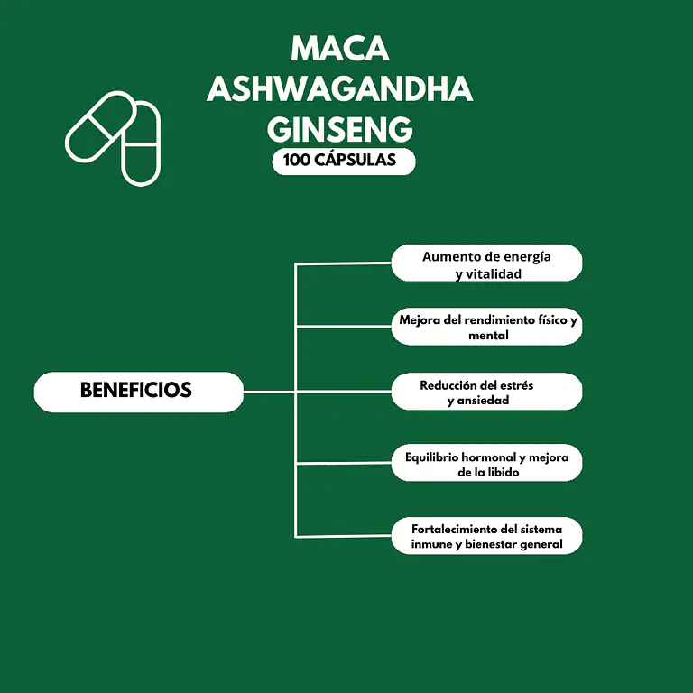 Pack X2 Maca + Ashwagandha + Ginseng 100 Cápsulas  4