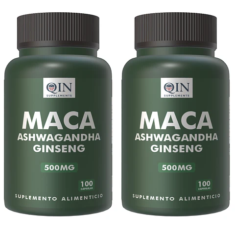 Pack X2 Maca + Ashwagandha + Ginseng 100 Cápsulas 