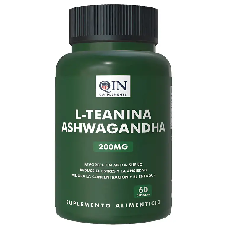 L-theanine + Ashwagandha 200mg 60 Cap Reducción Del Estrés 1