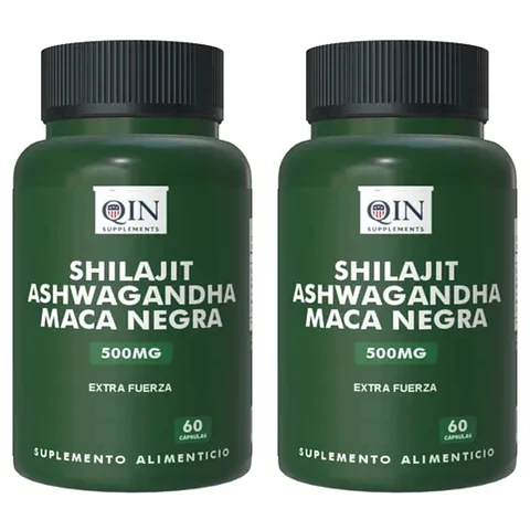 Shilajit + Ashwagandha + Black Maca | 2 Frascos | 120 Cap