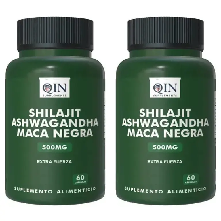 Shilajit + Ashwagandha + Black Maca | 2 Frascos | 120 Cap 1