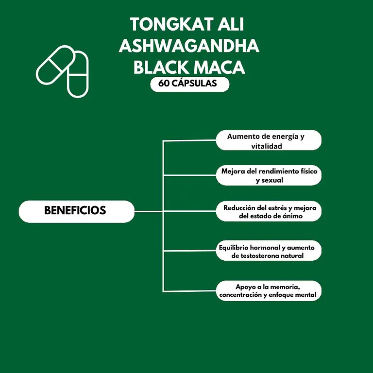 Tongkat Ali + Ashwagandha + Black Maca Ultra 60 Cap 4