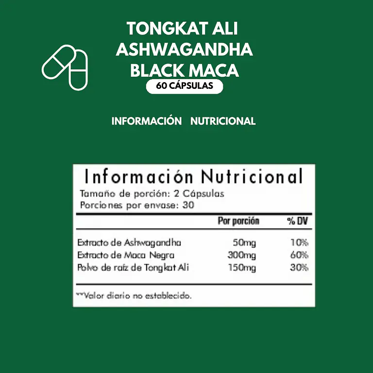 Tongkat Ali + Ashwagandha + Black Maca Ultra 60 Cap 5