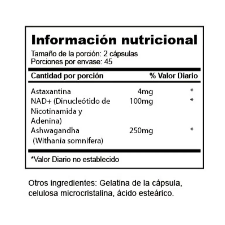 X2 Astaxantina + Nad + Ashwagandha Premium 180 Capsulas 2