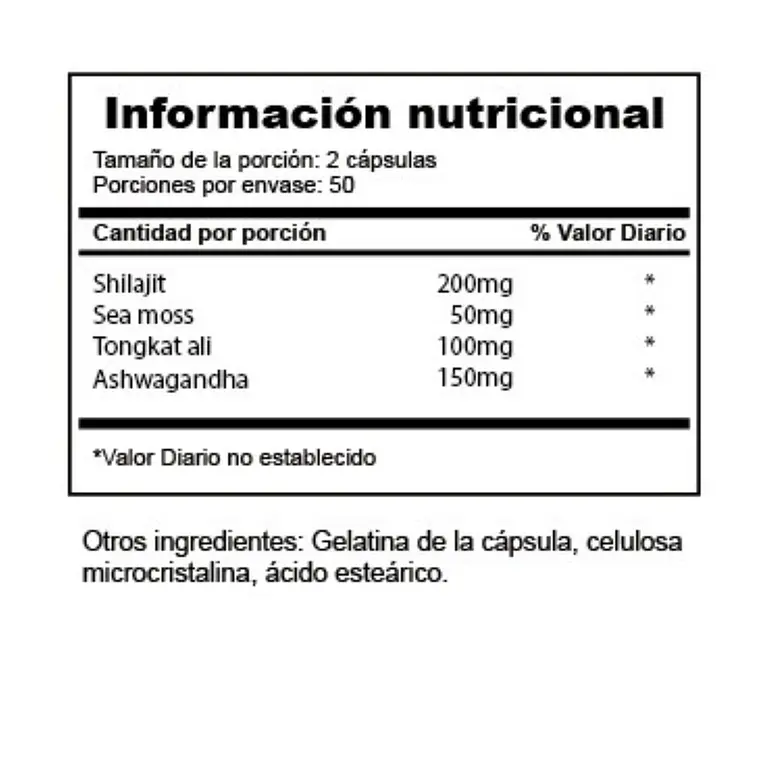 X2 Shilajit + Sea Moss + Tongkat Ali + Ashwagandha 200 Cap 2