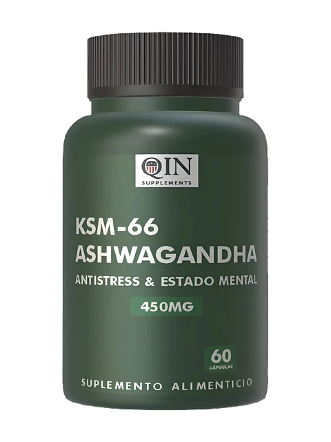 Ashwagandha KSM-66 450mg Qin Supplements — 60 cápsulas