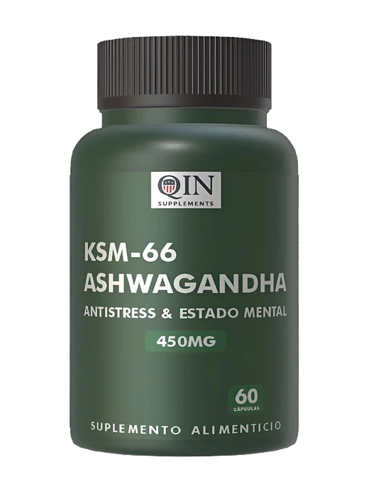 Ashwagandha KSM-66 450mg Qin Supplements — 60 cápsulas