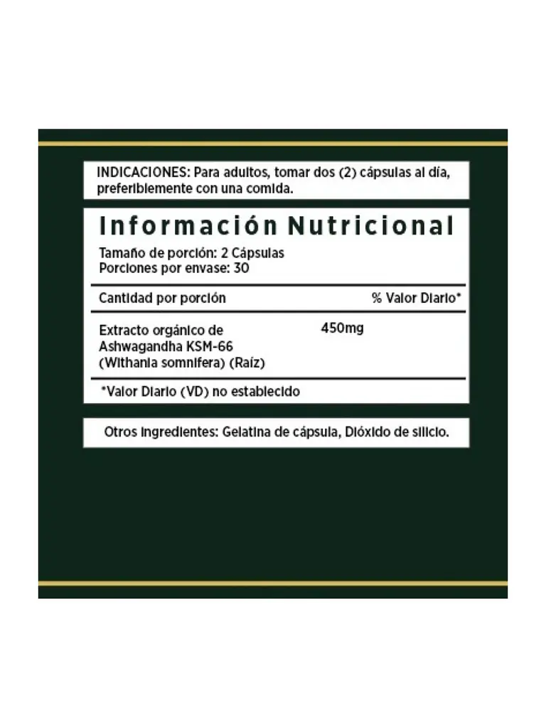 Ashwagandha KSM-66 450mg Orgánica HexoLife — 60 cápsulas 3