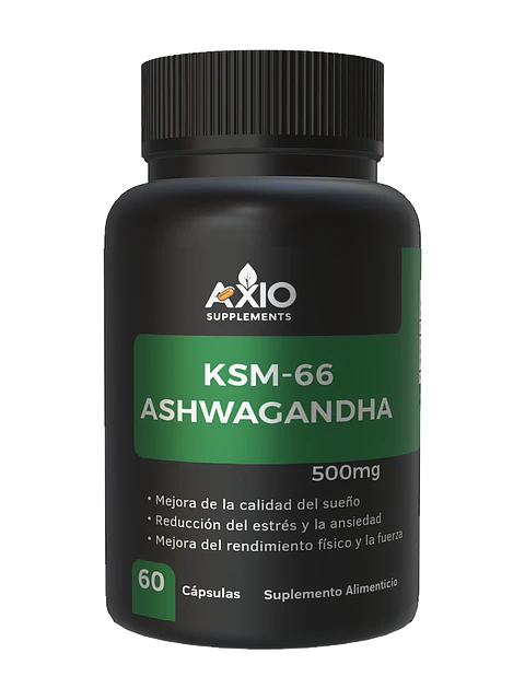 Ashwagandha KSM-66 500mg Axio Supplements — 60 cápsulas