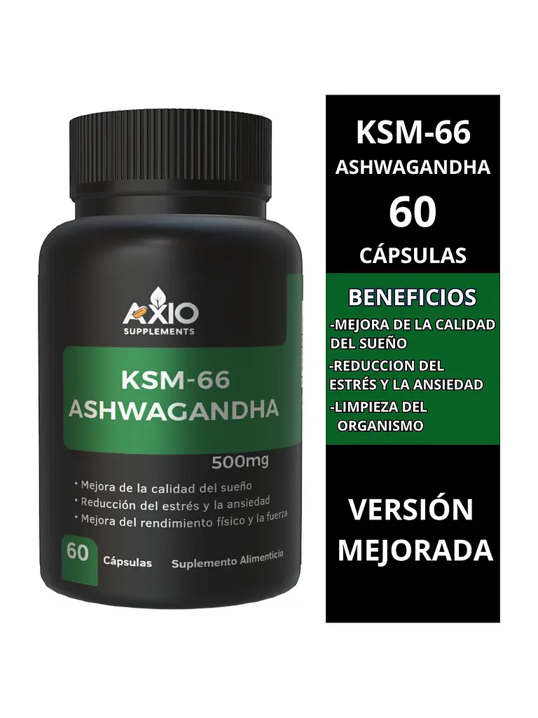 Ashwagandha KSM-66 500mg Axio Supplements — 60 cápsulas 3