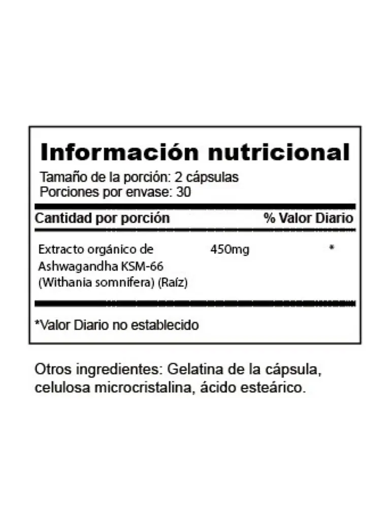 Ashwagandha KSM-66 450mg con Lactium BOG — 60 cápsulas 4