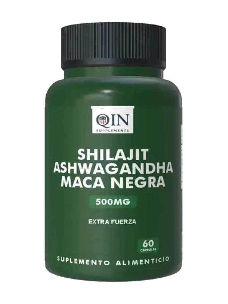 Shilajit + Ashwagandha + Maca Negra 500mg Qin Supplements — 60 cápsulas 1