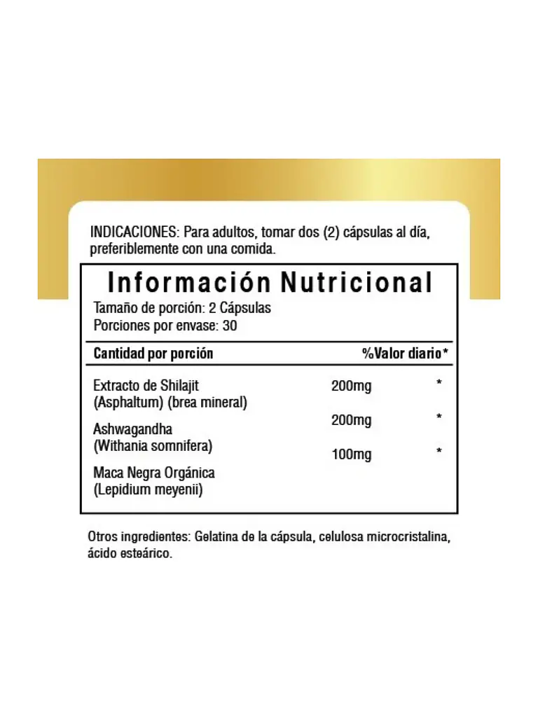 Shilajit + Ashwagandha + Maca Negra 500mg Bexo — 60 cápsulas 3