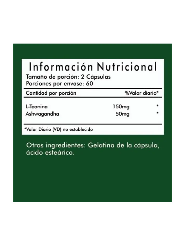 L-Teanina + Ashwagandha 200mg Qin Supplements — 120 cápsulas 3