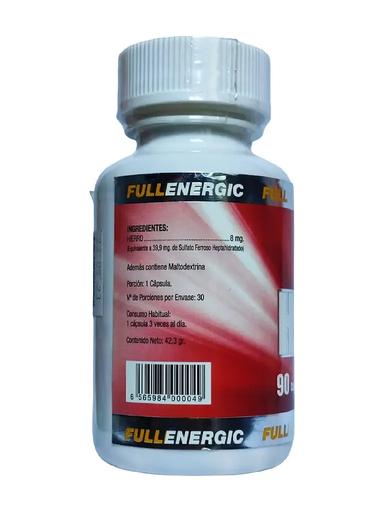 Hierro 8mg Full Energic — 90 cápsulas 3