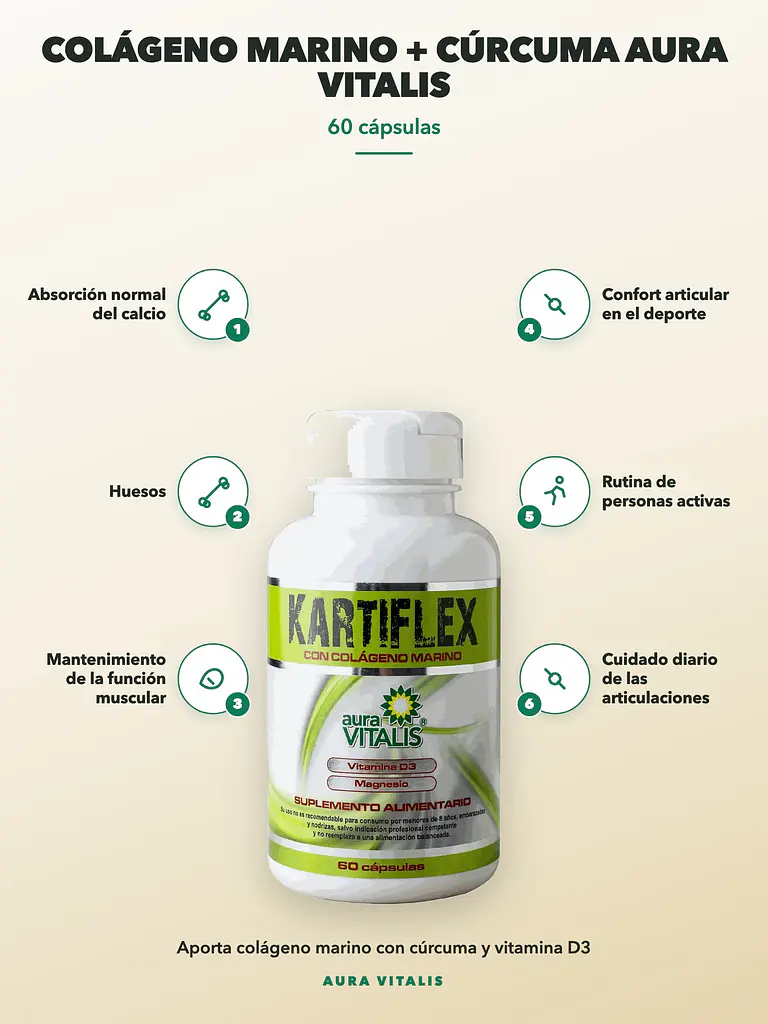 Colágeno Marino + Cúrcuma Aura Vitalis — 60 cápsulas 2
