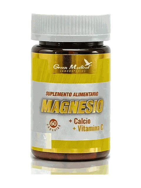 Magnesio + Calcio + Vitamina C Green Medical — 60 cápsulas