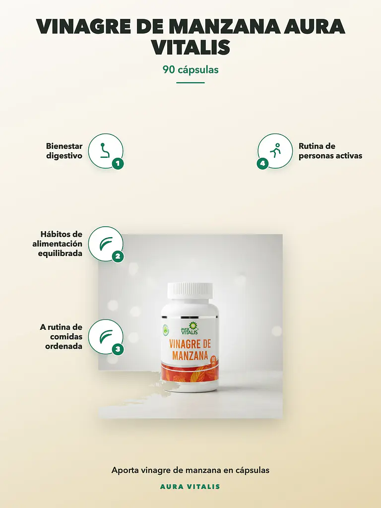 Vinagre de Manzana Aura Vitalis — 90 cápsulas 2