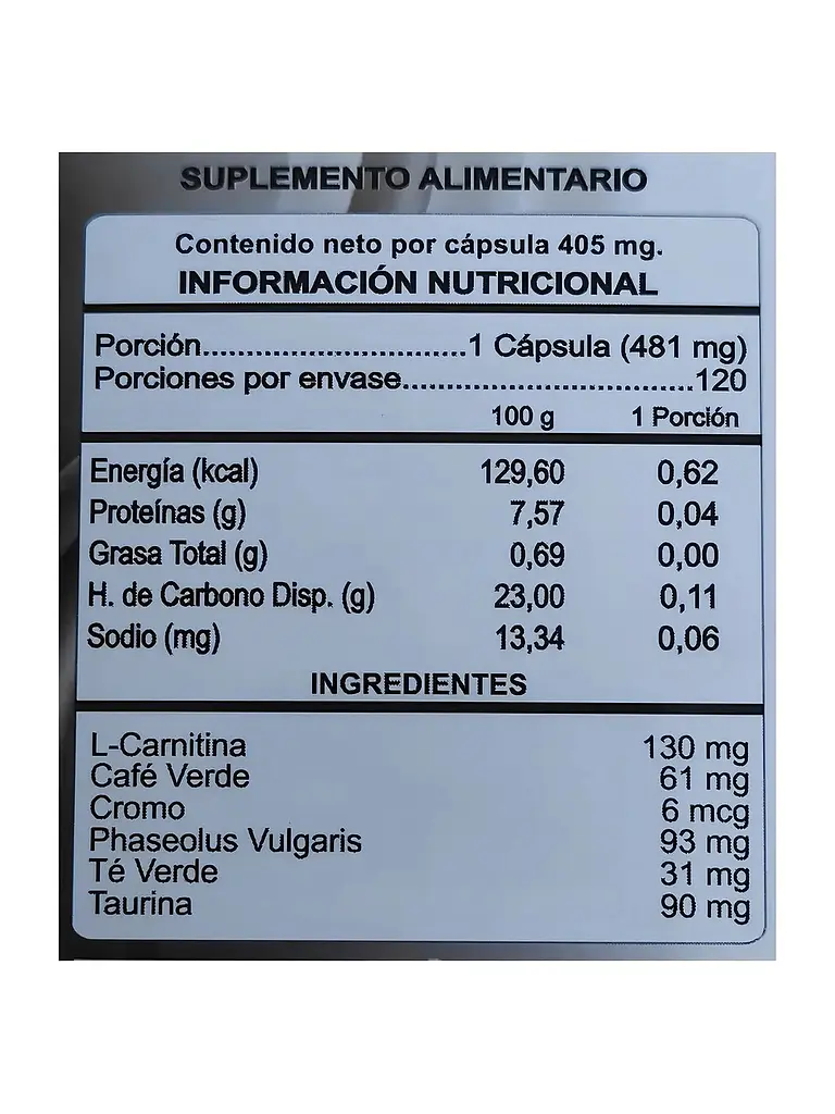 Lipo Thermo con Cromo y Té Verde Aura Vitalis — 120 cápsulas 4