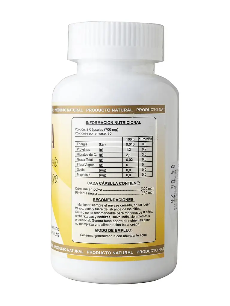 Cúrcuma + Pimienta Negra 700mg — 60 cápsulas 3