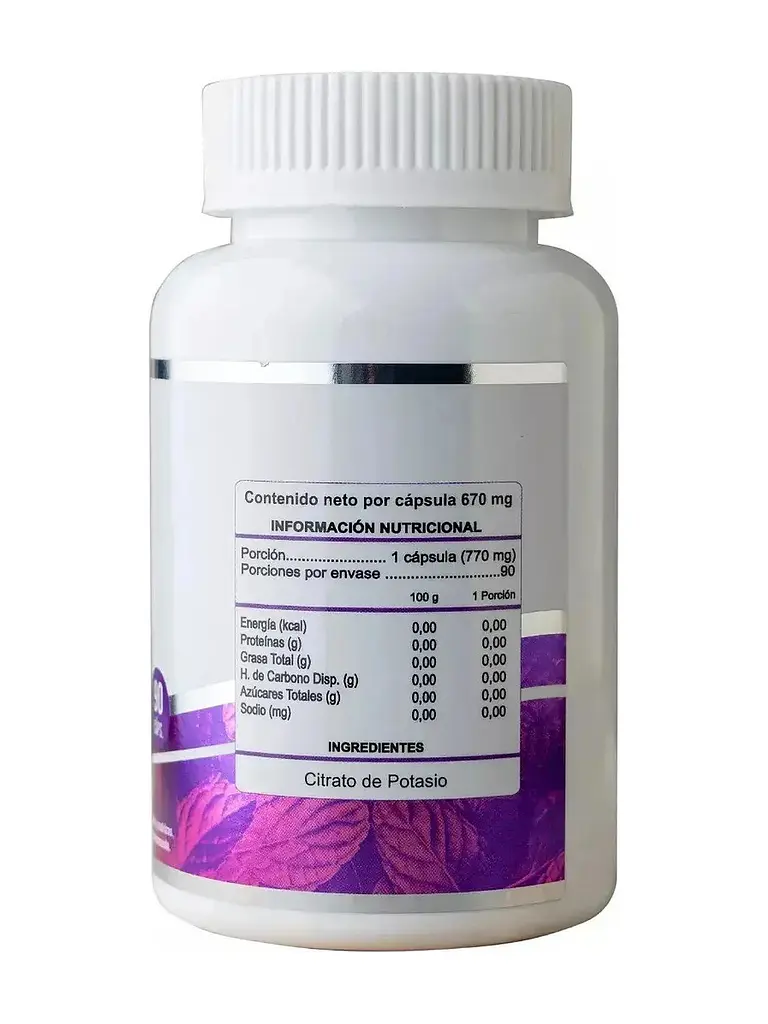 Citrato de Potasio 670mg Aura Vitalis — 90 cápsulas 4