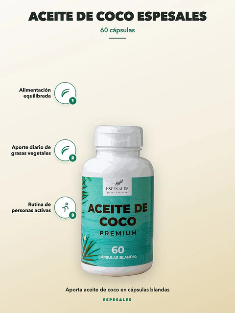 Aceite de Coco Espesales — 60 cápsulas
